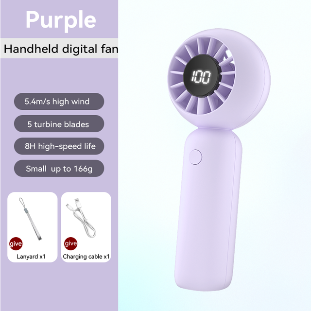 Fast Rechargeable 5V 2A 3600mAh High Speed Portable Handheld Fan Personal Cooling Fan