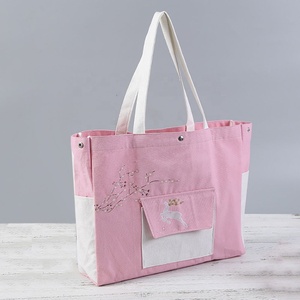 Bolsa de Mano de Lona Ecológica Informal de Algodón para Mujer con Correa para el Hombro, Bolsa de Regalo para Compras - Product Image 2