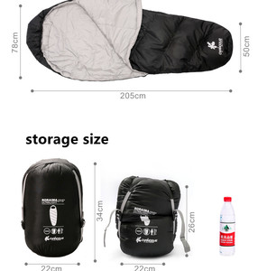 Sac de couchage en duvet d'oie pour adulte, épais, résistant au froid et chaud, pour le camping en plein air en hiver, sac de couchage individuel en soie pour la randonnée - Product Image 4