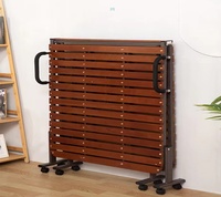 Lit pliant compact portable pour petit espace, avec 8 roulettes, cadre en bois massif de Paulownia, idéal pour la sieste au bureau ou pour les invités