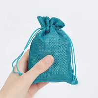 Petits Sacs Cadeaux en Toile de Jute Naturelle à Cordon Coulissant pour Bijoux avec Logo Personnalisé
