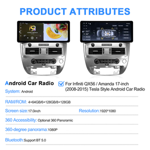 Navihua, Nuevo Radio de Auto Android de 17 Pulgadas con GPS, DSP, Estéreo, Reproductor con Carplay para Infiniti QX56 Nissan <span class=keywords><strong>Amanda</strong></span> 2008-2015 - Product Image 5