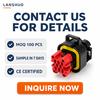 Connecteur moulé à 8 trous Lanshuo 776286-1 pour l'automobile domestique, étanche IP67, 17A 250V, pas de 4,0 mm, fiche en laiton étamé
