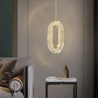 Lampe suspendue LED moderne simple minimaliste nordique en fer doré à hauteur réglable pour chambre principale éclairage de chevet tailles moyennes
