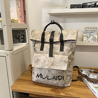 Sac à dos à enroulement grande capacité en nylon avec fermeture éclair, pour hommes et femmes, idéal pour les voyages et l'école, avec pendentif grenouille en peluche, sac quotidien unisexe en polyester