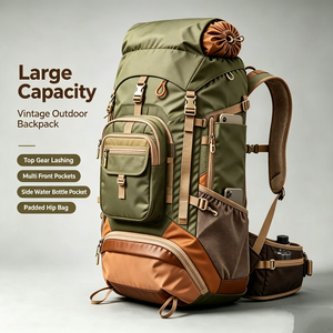 Sac à dos d'extérieur léger OEM 35-65L, fabricant de sacs à dos imperméables en Oxford, grande capacité, pour la randonnée et le sport - Product Image 3