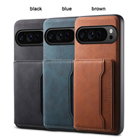 Étui de téléphone à chargement magnétique sans fil en cuir PU avec support portefeuille 3 cartes et protection pour Google Pixel 9 8 7 6 Series Pro