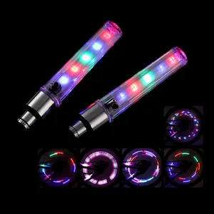 Coloré Étanche Led Vélo Accessoires Vélo Roue Lumière Vélo Pneu Valve Tige Lumière Vélo Roue Lumières avec Batteries