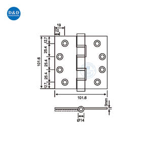 سعر الجملة: x "x" x "x 3 من الفولاذ المقاوم للصدأ بأربعة محاور محامل كروية باب تجاري مفصل بعقب - Product Image 6