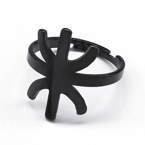 Anillo de Acero Inoxidable con Letra Amazi Africana, Popular en Europa y América, Joyería de Acero Titanio de Lujo Ligero y Moderno - Product Image 3