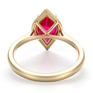 Bague de luxe en or jaune massif 18K 14K, haute joaillerie, pierre précieuse cultivée en laboratoire, bijoux fins, création de bague sur mesure, cadeau pour la Saint-Valentin - Product Image 3