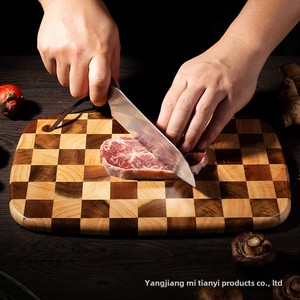 Tùy Chỉnh Keo Gỗ Cắt Hội Đồng Quản Trị Rắn Checkerboard Nhà Bếp Cắt Khối Bán Buôn Nhà Sản Xuất Đồ Ăn Bằng Gỗ - Product Image 2
