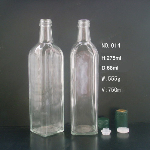 750ml 25oz square olive oil glass bottle with metal lid brown/dark green marasca wholesale