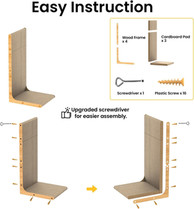 Grattoir à chat en carton, 23 pouces, en forme de L, planche à gratter verticale à poser contre un mur pour protéger les meubles des chats d'intérieur - Product Image 6