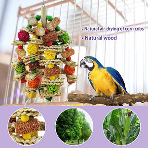 Wooden Pet Supplies Pet <strong>Parrot</strong> Chew <strong>Toy</strong> Colored Kapok Bird Hanging Chew <strong>Toy</strong> Wooden Block Swing <strong>Toy</strong> - Product Image 2