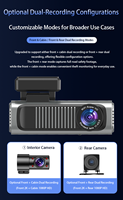 Cámara para Auto 4G, Dashcam 2K Frontal, 1080P Trasera, GPS Beidou, Modo Dual, Control Remoto por Aplicación, Grabadora de Conducción, Monitor de Auto, Caja Negra