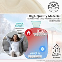 Bouteille d'eau chaude 2L avec housse en peluche et masque pour les yeux pour le sommeil, mignonne, conforme à la norme BS, vente en gros de Chine