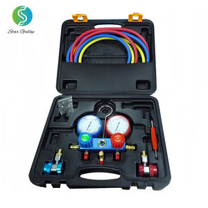 Ajuste de manguera Anti-impacto Preciso Colector de 2 vías Manómetro de refrigeración R134a Herramienta de <span class=keywords><strong>aire</strong></span> <span class=keywords><strong>acondicionado</strong></span> automático SG.137.050 - Product Image 2