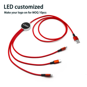 1.2M LED Logo 3-in-1 şarj 3A tip-c araba ve cep telefonları için mikro <span class=keywords><strong>USB</strong></span> kablo elektronik hediye güç banka gemi hazır - Product Image 5