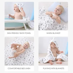 Детское одеяло с принтом на заказ, пеленки, удобное детское полотенце с капюшоном, хлопковое банное полотенце для малышей