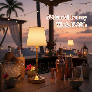 באיכות גבוהה נטענת טבלה נטענת להחלפה בד אהיל זהב פליז סוללה מנורת שולחן לקשט אור - Product Image 2