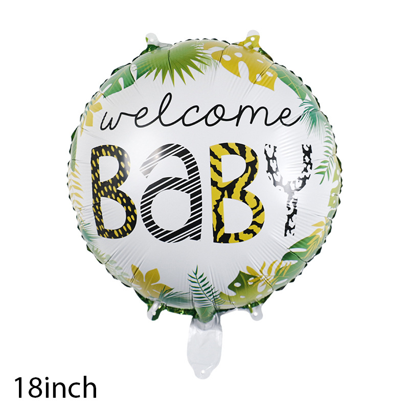 Green White_Baby Round Foil Balloons