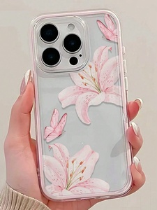 Custodia per cellulare con motivo floreale a farfalla per iPhone 17 16 15 Pro Max, 2 in 1, personalizzabile con stampa sui bordi, trasparente e antiurto - Product Image 2