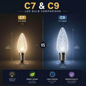 Luces de Navidad LED C9 de 120V con Bombilla Facetada y Base E17 para Hoteles - Product Image 2