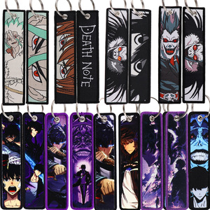 Nouveau porte-clés brodé en tissu tissé, inspiré des animes japonais populaires <span class=keywords><strong>Death</strong></span> <span class=keywords><strong>Note</strong></span> et Solo Leveling - Product Image 1
