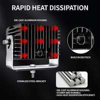 Lámpara de Trabajo LED Cuadrada para Exteriores de 9 Pulgadas, IP68, Súper Potente, para Minería, Lámpara Auxiliar de Alta Resistencia con Haz de Luz Combinado (Spot/Flood), 120W, 6000K, 10927LM