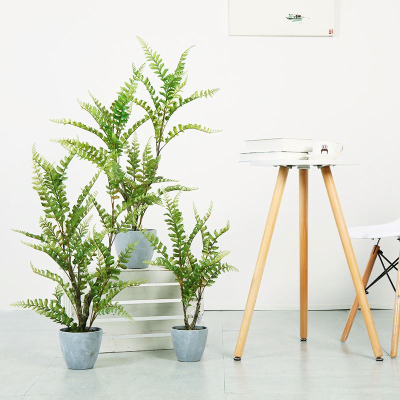 Artificial Tree Persia Fern Leaves Plastic Green Plant for Indoor Outdoor Decoration