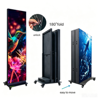 Afficheur numérique LED pliable d'intérieur MDS P2.5 640*1920mm, technologie GOB, roues anti-collision, démontage facile, plateforme RDM basée sur le cloud