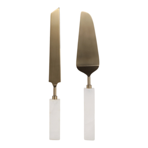 Set di coltelli e spatole da portata con manico in quarzo per dessert - Product Image 1