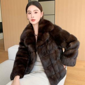 Parkas en fausse fourrure de mouton de luxe d'hiver de haute qualité Mode féminine Épaissi Imperméable Réversible Manteau sexy - Product Image 4