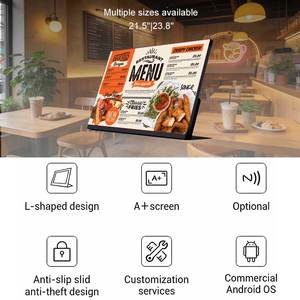 Pantalla LCD <span class=keywords><strong>de</strong></span> Escritorio Pequeña <span class=keywords><strong>de</strong></span> 21.5 Pulgadas para Señalización Digital, Publicidad Android, Menú Personalizable para Cafeterías - Product Image 2