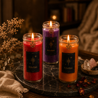 Ensemble de 7 bougies chakra en cire de soja naturelle, dans un bocal en verre, pour studio de yoga, méditation, guérison énergétique, coffret cadeau, OEM, étiquette privée