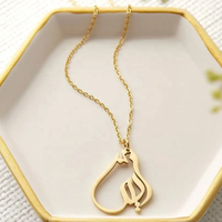 Collier personnalisé en acier inoxydable plaqué or 18 carats avec calligraphie arabe islamique, idéal pour les fêtes, vente en gros, best-seller tendance