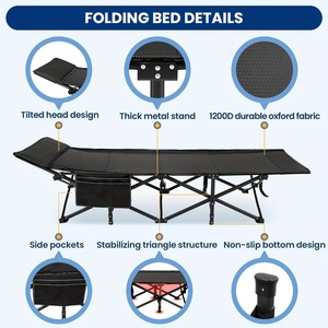 Equipo de Camping de Alta Calidad, Cama Plegable de Metal, Camas de Viaje Plegables, Cama de Camping Plegable Oxford para Adultos, Plegable para Exteriores SS-GH-7050 - Product Image 3
