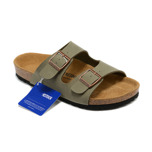 Sandales <span class=keywords><strong>Birkenstock</strong></span> Style <span class=keywords><strong>Arizona</strong></span> en liège vert sauge à double boucle, avec soutien anatomique de la voûte plantaire, pantoufles confortables pour hommes et femmes, plates - Product Image 1