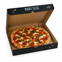Caja de Pizza de Cartón Corrugado Desechable, Ecológica, Impresa a Medida, para Llevar Fideos y Pizza