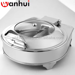 2/3 Hydraulic Induction Chafing <b>Dish</b> <b>with</b> <b>Glass</b> <b>Lid</b> - Product Image 4