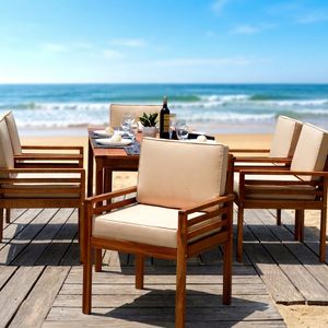 Chaise de jardin contemporaine en rotin pour l'extérieur, pliable, éco-responsable, avec structure en bois massif, idéale pour restaurant, hôtel, cuisine, cour, villa - Product Image 1