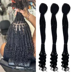 0.4cm Width Dreadlock Extensions 10inch 20 Strands 100% Permanent Human Hair Loc Extension with a Curly Ends Natural Black Curly