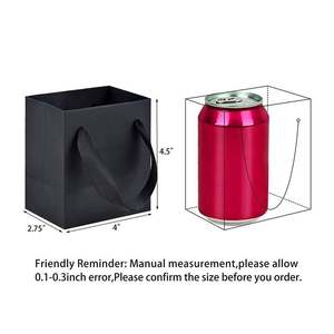 Sacs en papier pour petites entreprises, noir, laminés mat, avec poignées en tissu élargies - Product Image 2