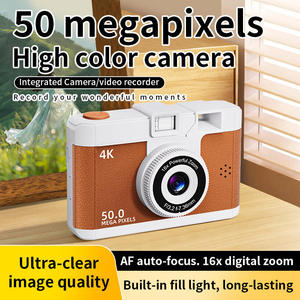 กล้องดิจิตอลย้อนยุคแบบต่อพ่วง 50MP 4K ซูม 16 เท่า พร้อมช่องมองภาพออปติคอลในตัว กล้อง CCD พกพาสำหรับนักเรียน ถ่ายวิดีโอบล็อก - Product Image 4