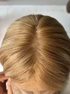 Peluca Lista para Enviar, Venta al por Mayor, Peluca Completa Hecha a Mano, Cabello Virgen Natural, Color Ceniza, Peluca Médica para Mujeres con Cabello Fino - Product Image 4
