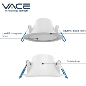 VACE-luz descendente LED de larga vida útil, delgada, IP20, plásticos de aluminio, SMD 3W 5W, gran oferta