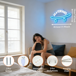 Letrero de Neón Personalizado Neonawall OEM ODM, Letrero de Neón con Diseño de Skateboard, Estilo Moderno para <span class=keywords><strong>Amantes</strong></span> del Skate, Tienda de Ropa Urbana, Decoración de Cultura Urbana - Product Image 2