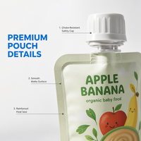 Op maat bedrukte babyvoeding spuitzakjes, BPA-vrij, food grade, voor fruitpuree, staande zak met anti-verstikkingsdop
