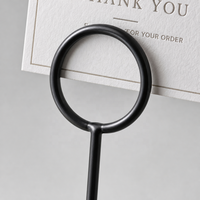 Porte-cartes de table en métal noir, 8 pouces de haut, support de table circulaire, présentoir de menu moderne pour mariage et banquet